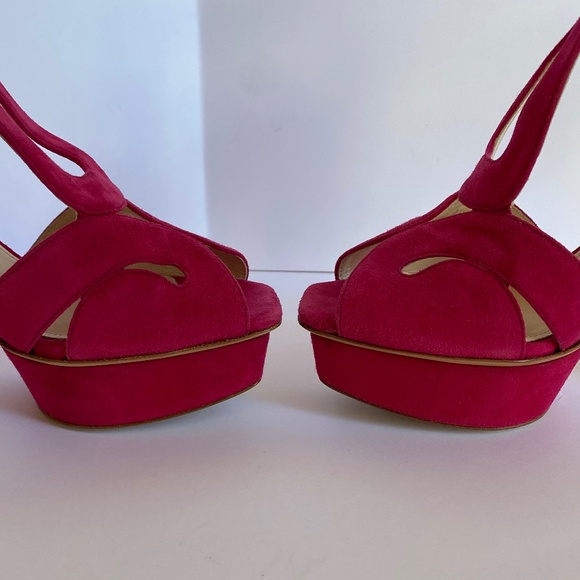 NEW PRADA PEONY SUEDE PLATFORM HIGH HEELS - Picture 13 of 15